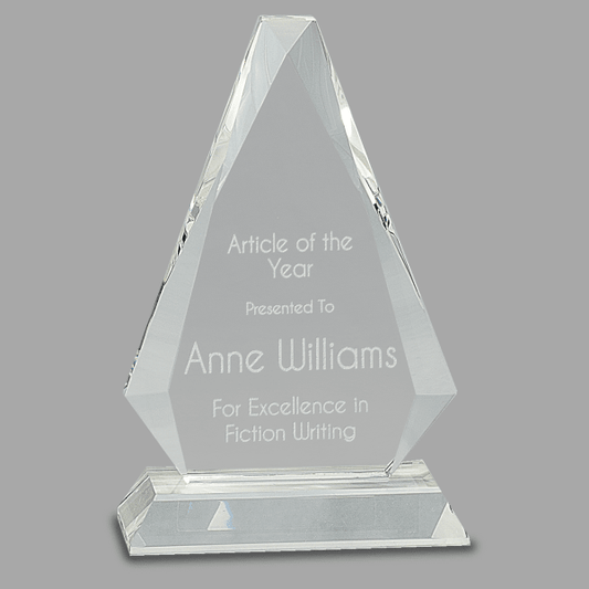 8" Crystal Triangle Award – item CRY67