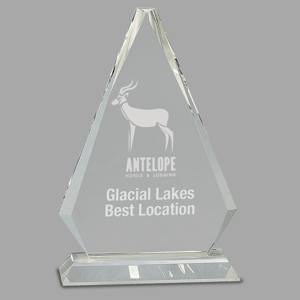 10.75" Crystal Triangle Award – item CRY69