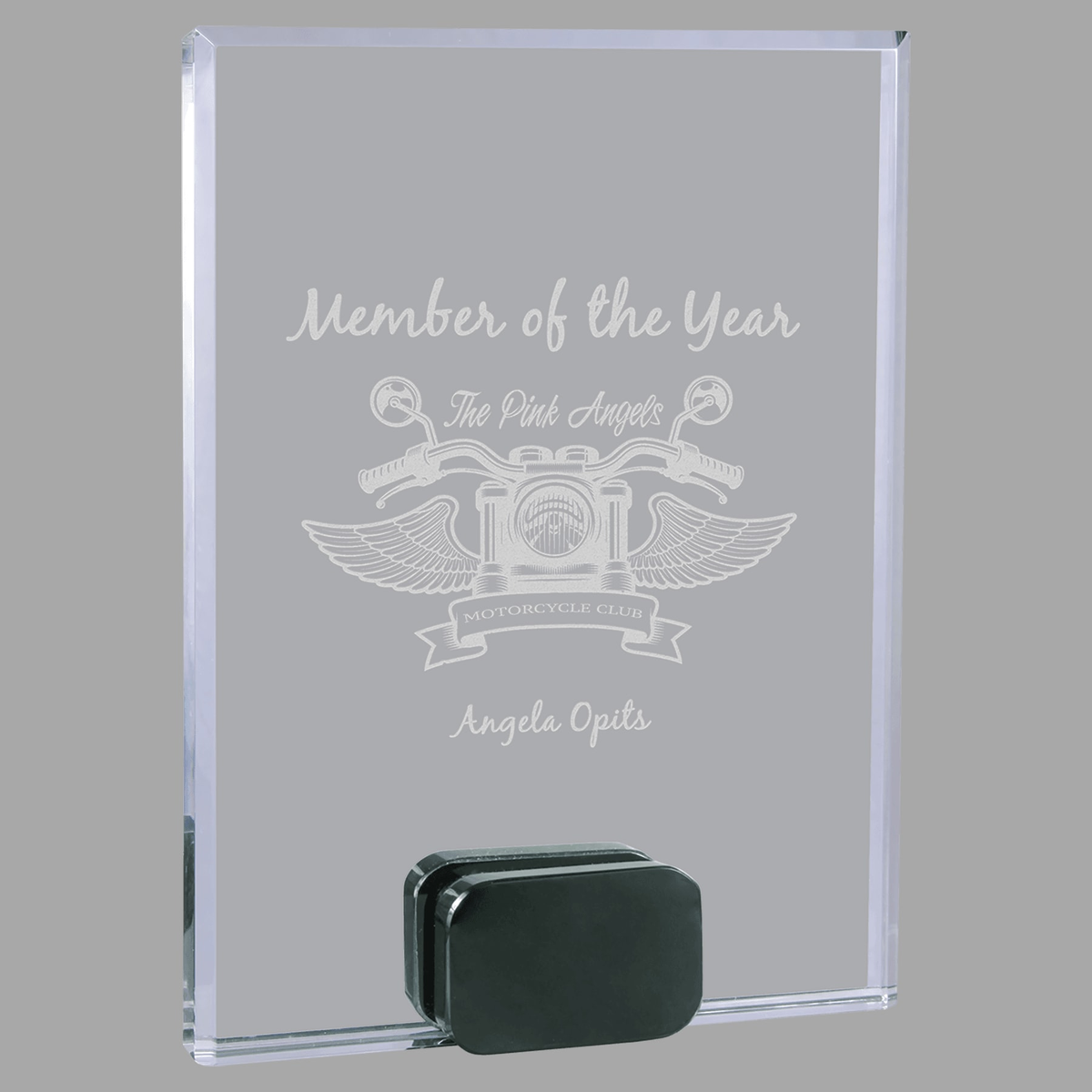 6" x 8" Crystal Rectangle with Black Crystal Base — CRY7007M