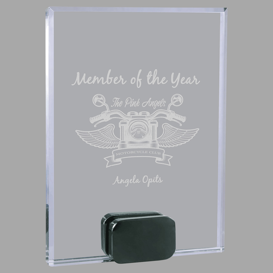6" x 8" Crystal Rectangle with Black Crystal Base — CRY7007M