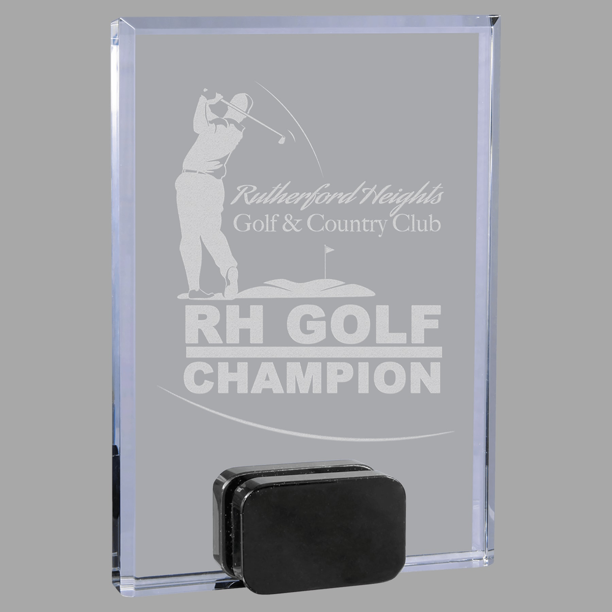 5" x 7" Crystal Rectangle with Black Crystal Base — CRY7007S