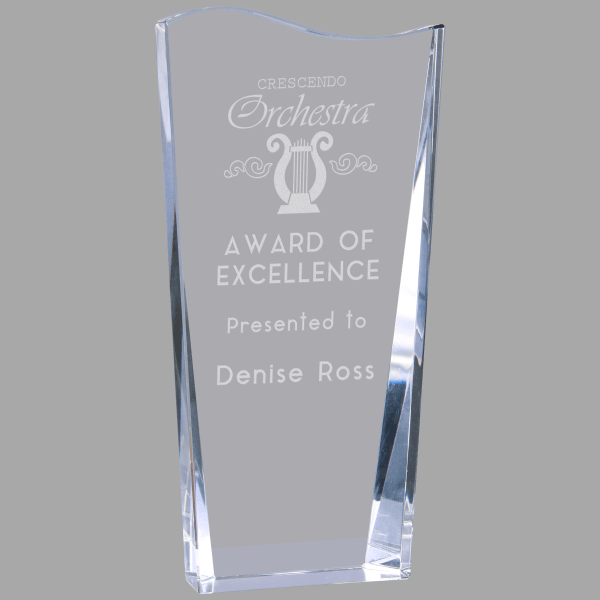 7.75" Crystal Facet Wave Award – item CRY7049KL