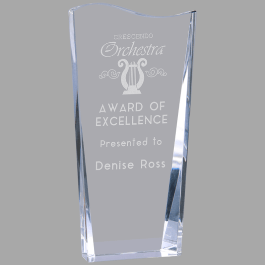 7.75" Crystal Facet Wave Award – item CRY7049KL