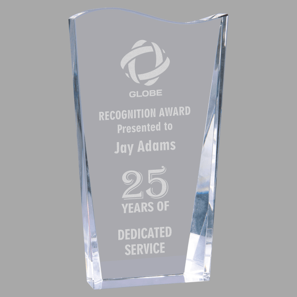 7" Crystal Facet Wave Award – item CRY7049KM