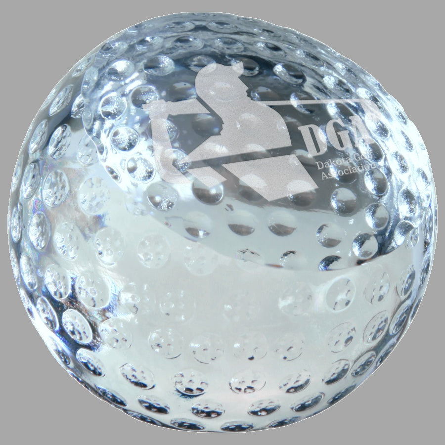 3.125" Crystal Golf Ball Paperweight – item CRY7107M image 3