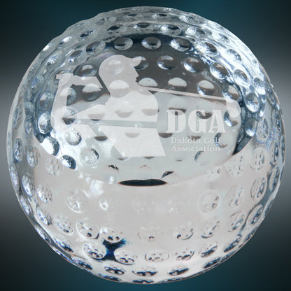 3.125" Crystal Golf Ball Paperweight – item CRY7107M image 4