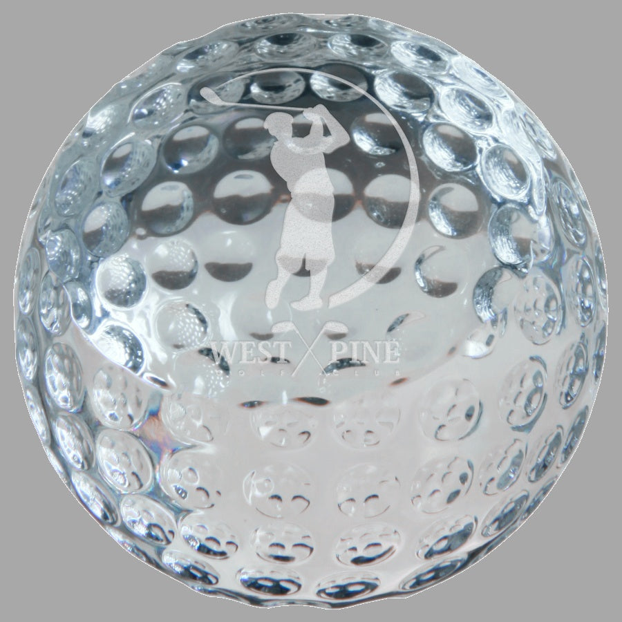 2.375" Crystal Golf Ball Paperweight – item CRY7107S image 3
