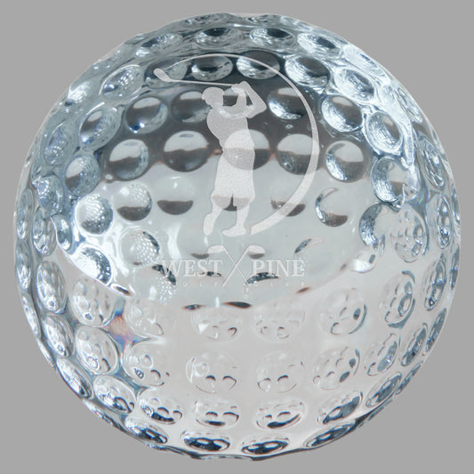 2.375" Crystal Golf Ball Paperweight – item CRY7107S