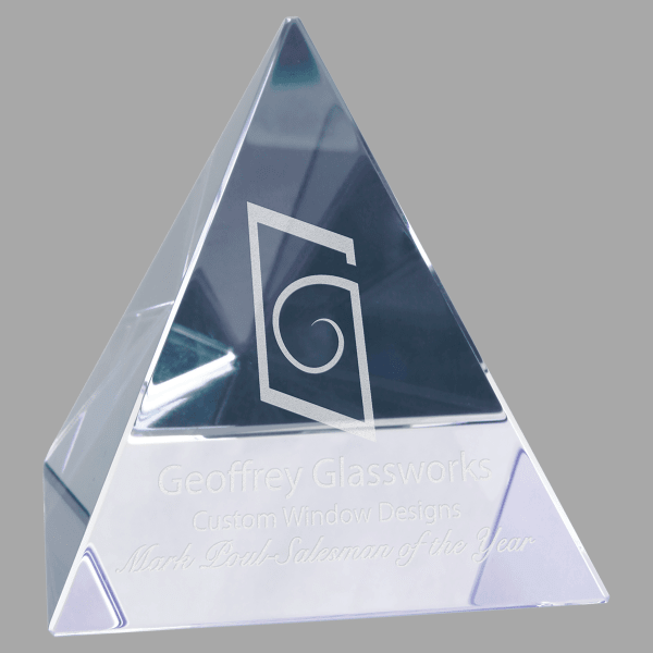 3-1/8 X 3-1/8 Crystal Pyramid Award – item CRY7109M