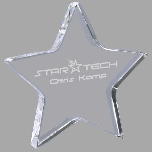 5" X 5 Crystal Star – item CRY7128M