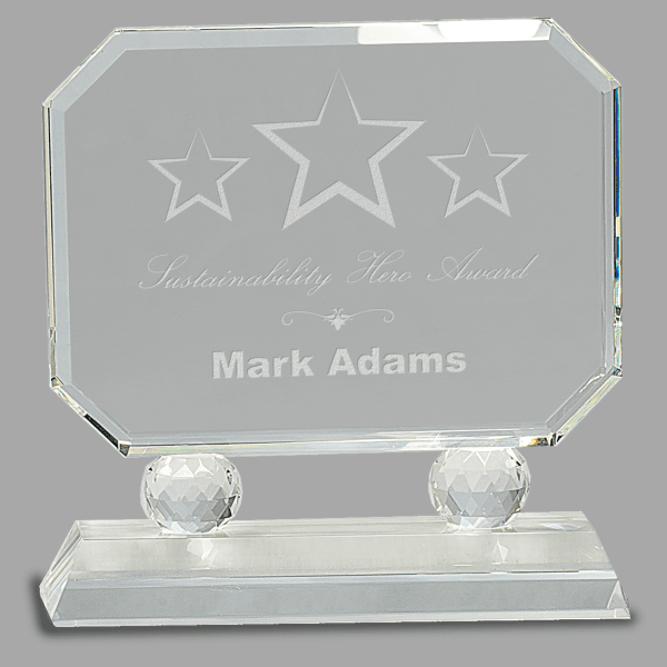 7" Crystal Rectangle Award – item CRY72