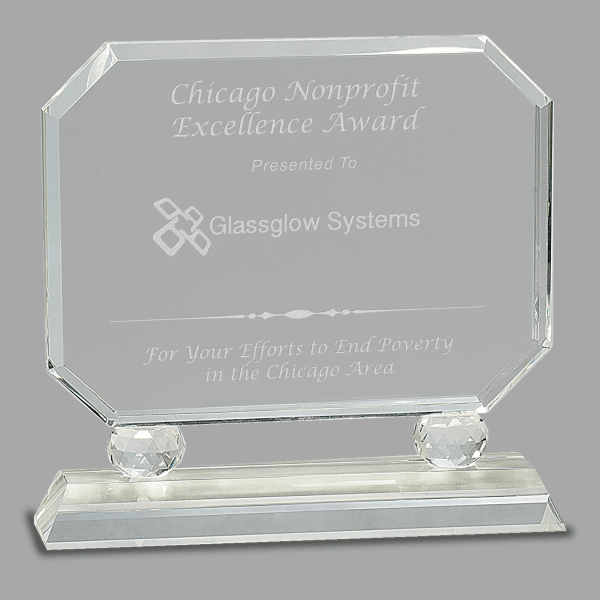 8" Crystal Rectangle Award – item CRY73