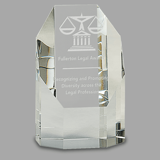 5" Crystal Octagon Tower Award – item CRY79