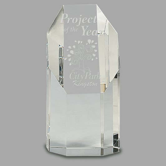6.25" Crystal Octagon Tower Award – item CRY80