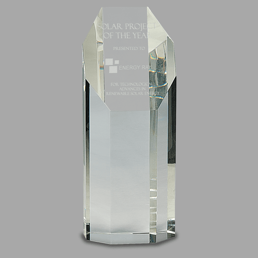 8" Crystal Octagon Tower Award – item CRY81