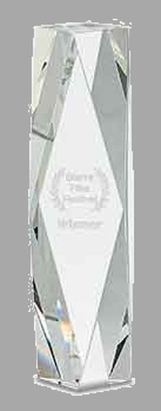 10" Clear Crystal Facet Tower Award – item CRY89