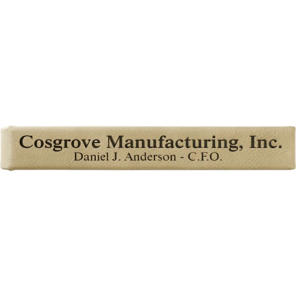 6.5" x 1" Light Brown Leatherette Pen Case – item CS108 image 2