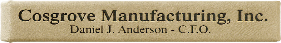 6.5" x 1" Light Brown Leatherette Pen Case – item CS108