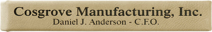6.5" x 1" Light Brown Leatherette Pen Case – item CS108
