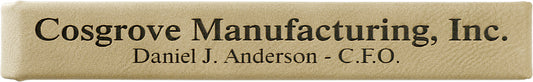 6.5" x 1" Light Brown Leatherette Pen Case – item CS108