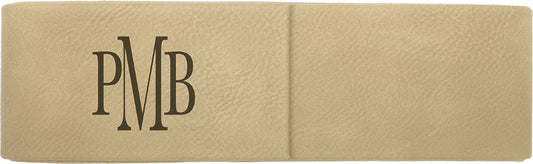 6.5" x 2" Light Brown Leatherette Pen Case – item CS110