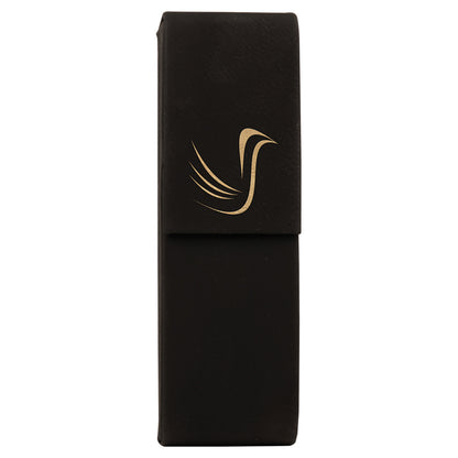 6.5" x 2" /Gold Leatherette Pen Case – item CS113A