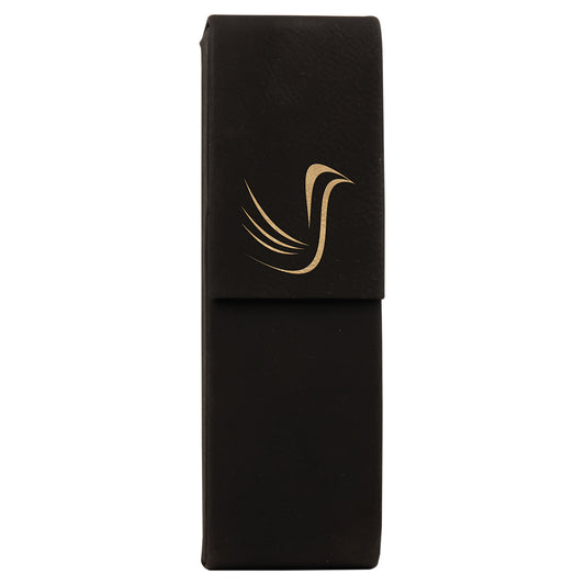 6.5" x 2" /Gold Leatherette Pen Case – item CS113A