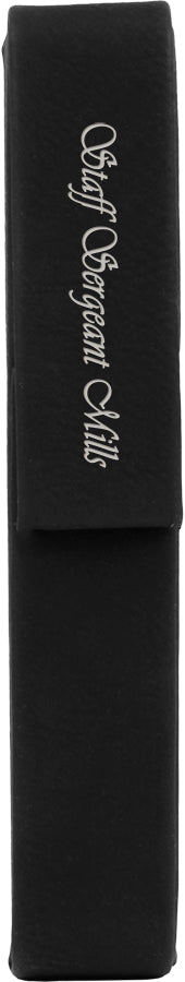 6.5" x 1" Black/Silver Leatherette Pen Case – item CS118