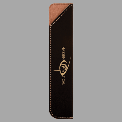Black/Gold Laserable Leatherette Pen Sleeves – item CS122A image 2