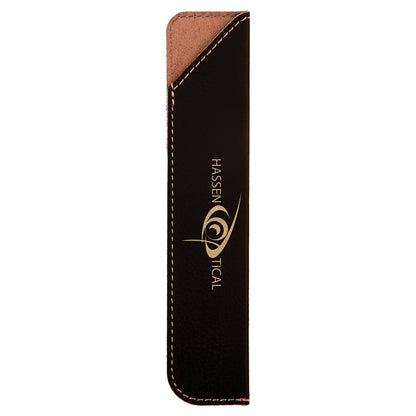 Black/Gold Laserable Leatherette Pen Sleeves – item CS122A