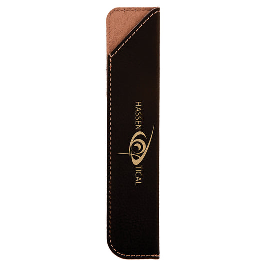 Black/Gold Laserable Leatherette Pen Sleeves – item CS122A