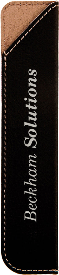 Black/Silver Laserable Leatherette Pen Sleeves – item CS128