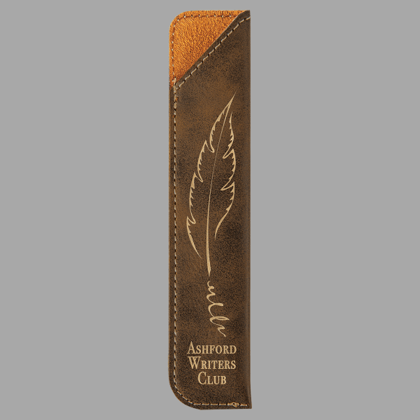 Rustic/Gold Laserable Leatherette Pen Sleeves – item CS129 image 2