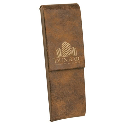 6.5" x 2" /Gold Leatherette Pen Case – item CS131 image 2