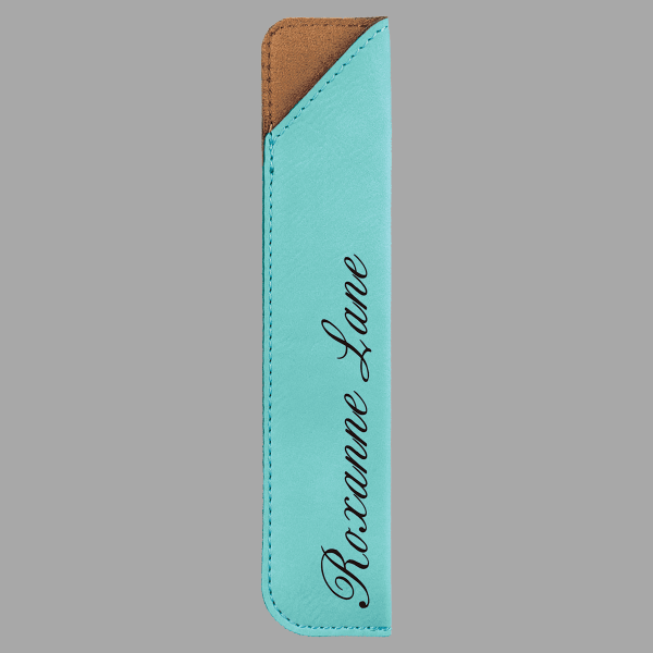 Teal Laserable Leatherette Pen Sleeves – item CS132 image 2