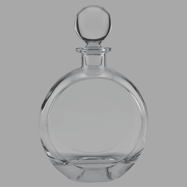 750 mL Flat Round Glass Decanter – item DC302S