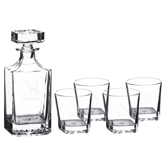 750ml Square Glass Decanter Set with Four DG301 11 oz. – item DCS301