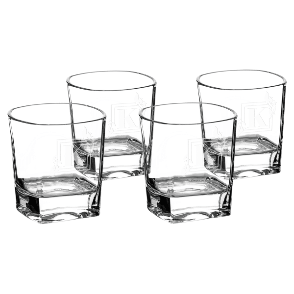 8 oz. Rectangle Rocks Glasses in a Gift Box – item DG351