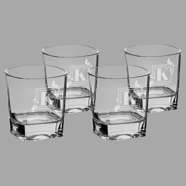 4-Piece 8 oz. Rectangle Rocks Glasses Set – item DG351S