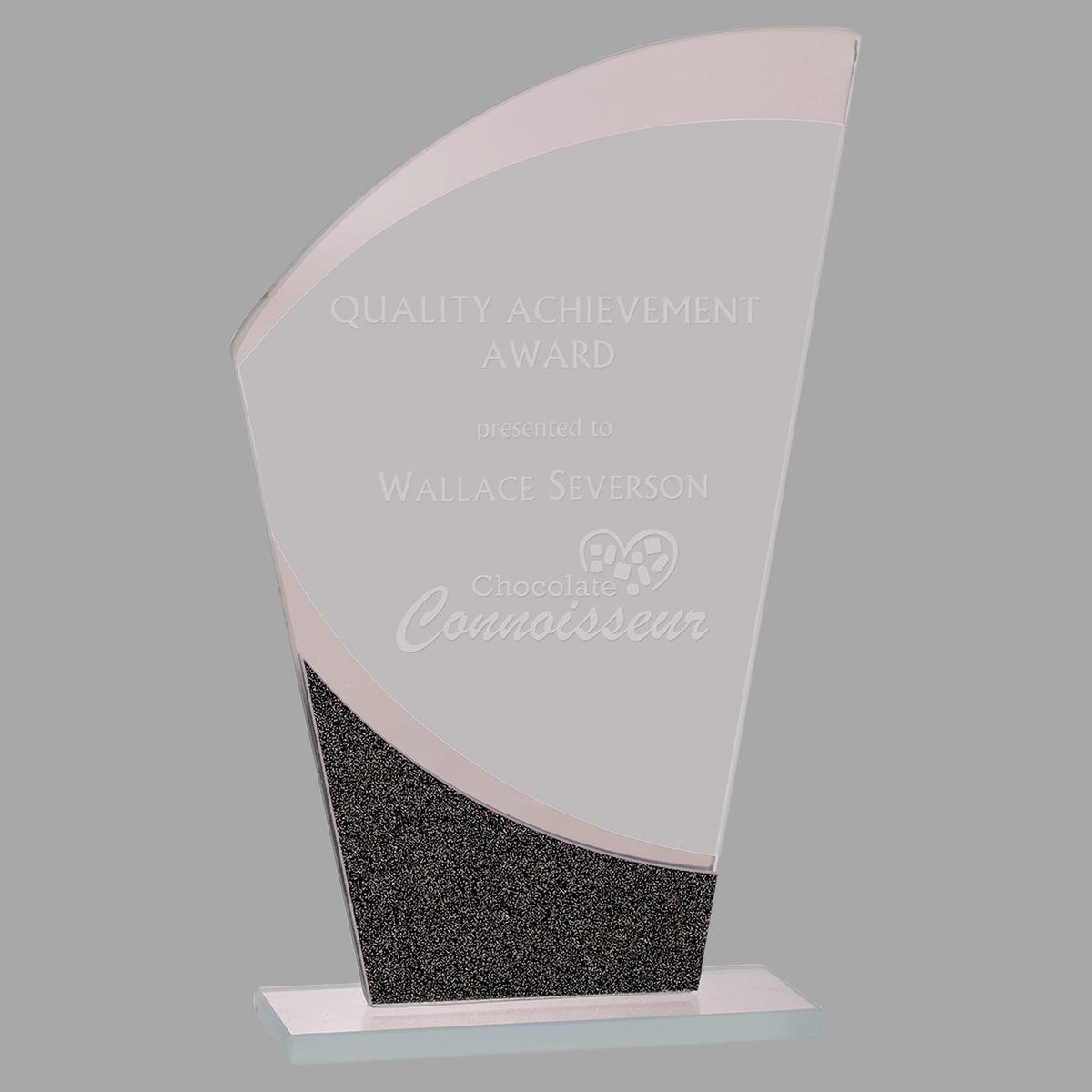 8" Wave Designer Glass Award — DGS12