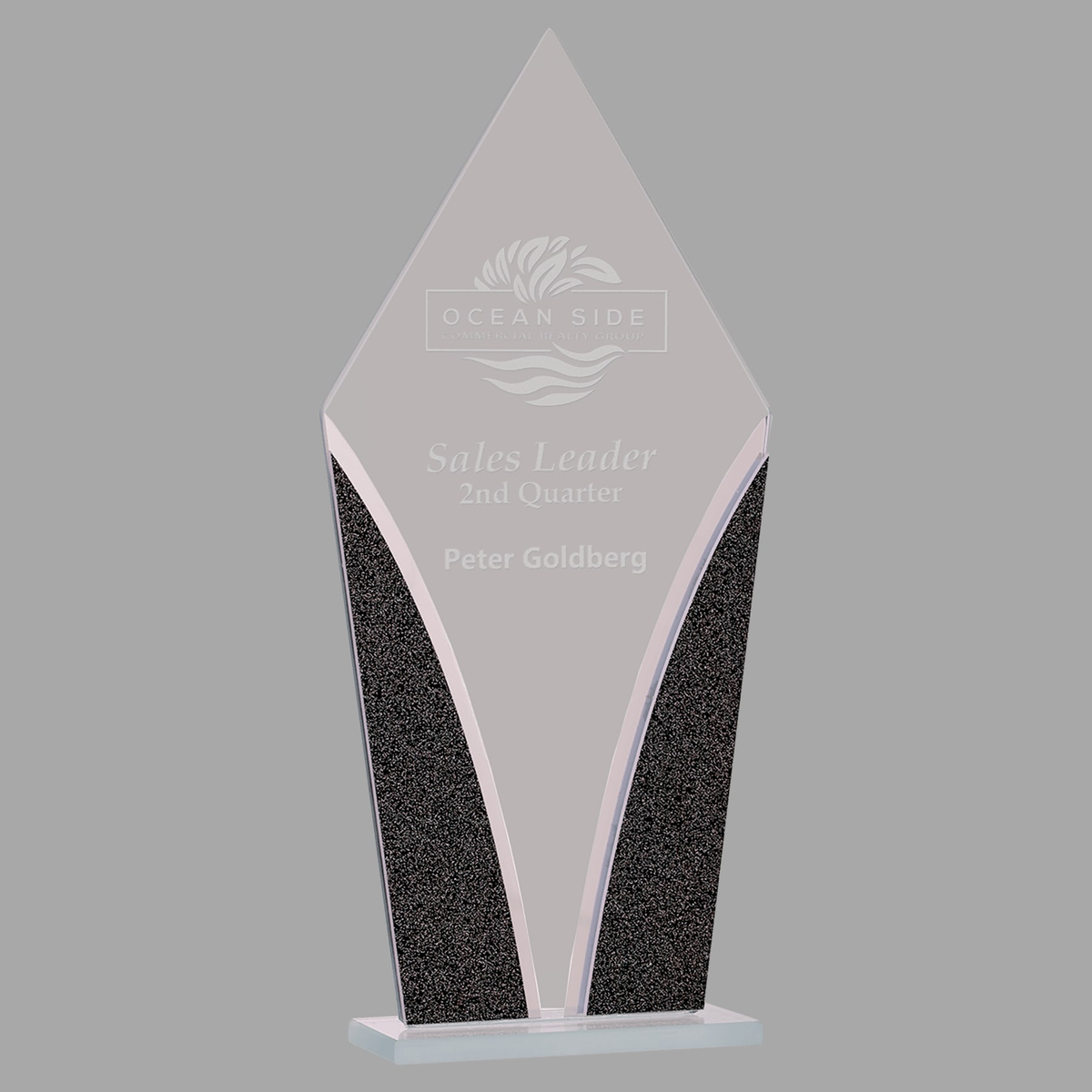 9 1/4" Diamond Designer Glass Award — DGS31