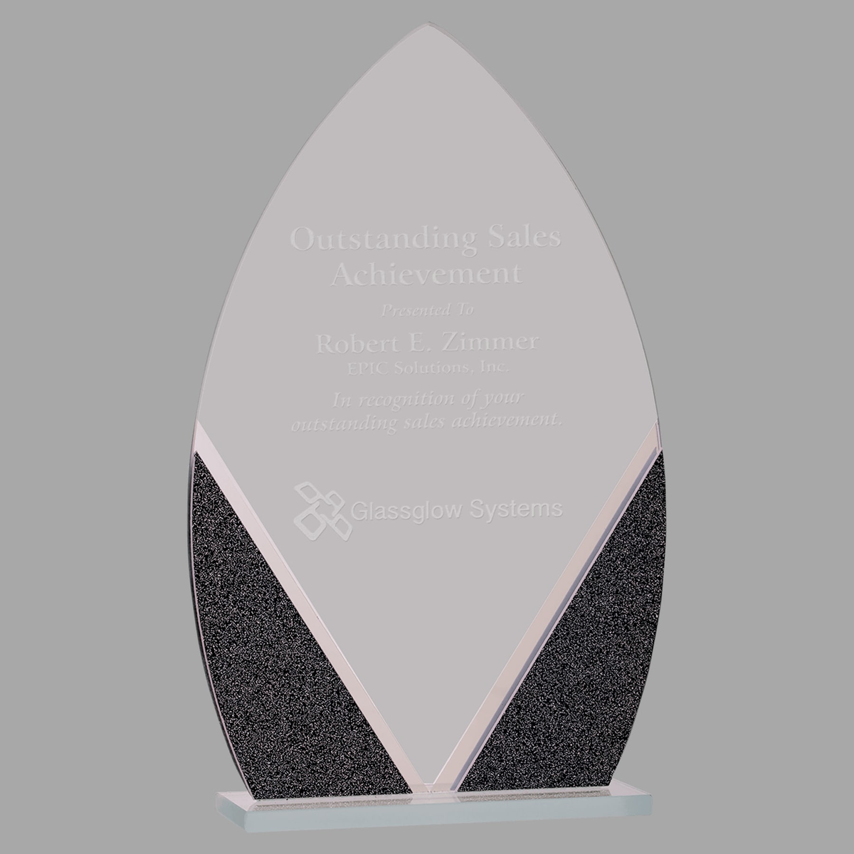 7 1/4" Oval Designer Glass Award — DGS41