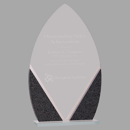 7 1/4" Oval Designer Glass Award — DGS41