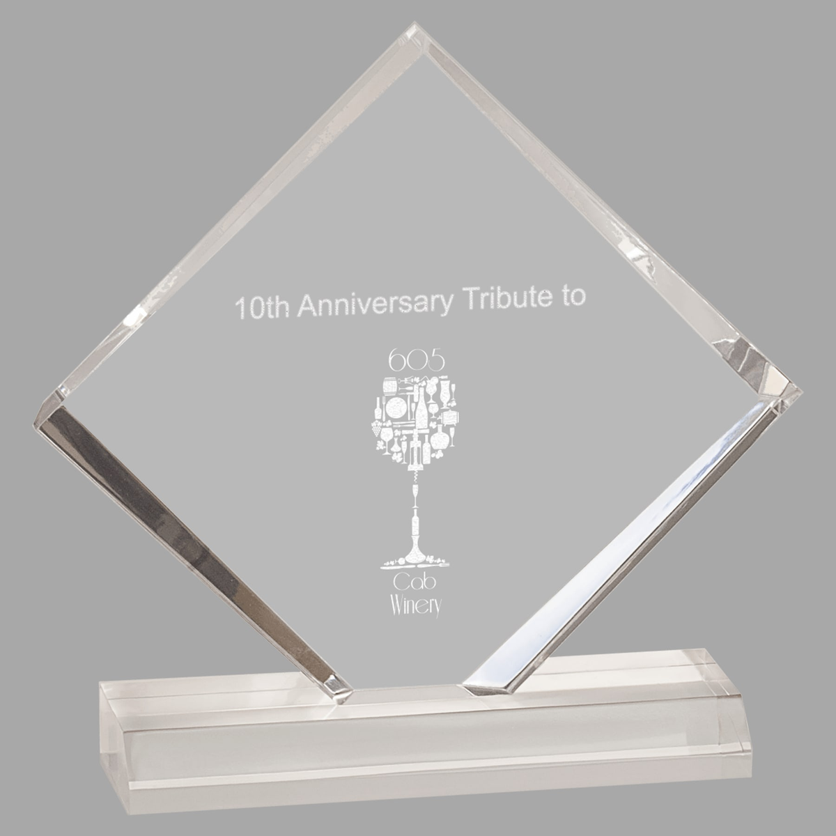 5" x 5" Clear Diamond Jewel Beveled Acrylic Blank — DJB5C