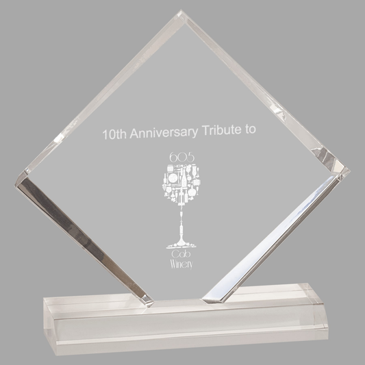 5" x 5" Clear Diamond Jewel Beveled Acrylic Blank — DJB5C