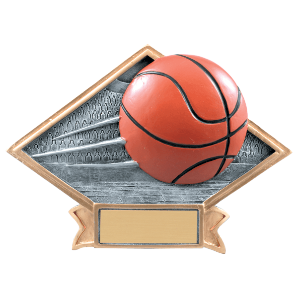 6" X8.5 Basketball Diamond Plate Resin Award – item DPS11