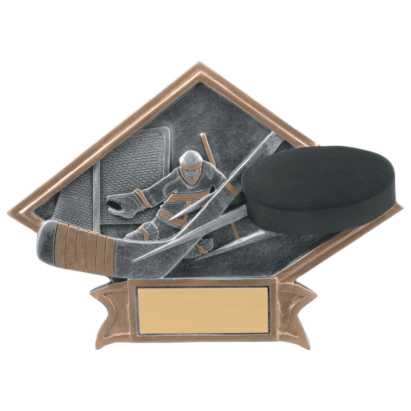 6" X8.5 Hockey Diamond Plate Resin Award – item DPS17
