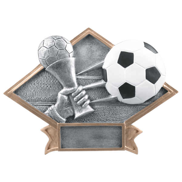 6" X8.5 Soccer Diamond Plate Resin Award – item DPS22