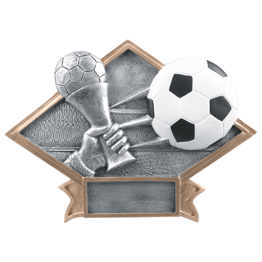 6" X8.5 Soccer Diamond Plate Resin Award – item DPS22
