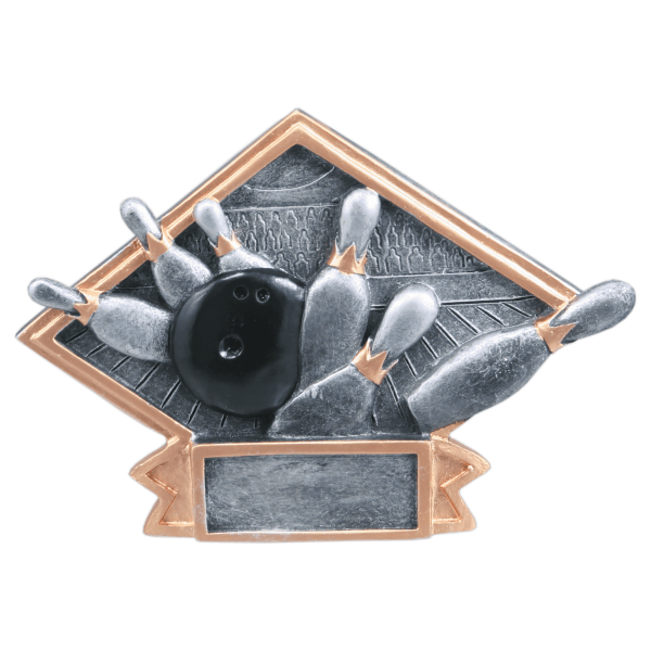 4.5" X6 Bowling Diamond Plate Resin Award – item DPS62